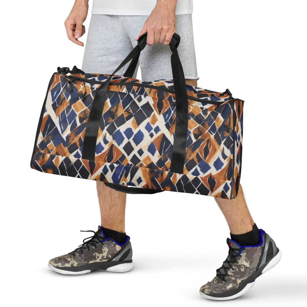 Cobalt Ember Argyle on Duffle Bag — Front