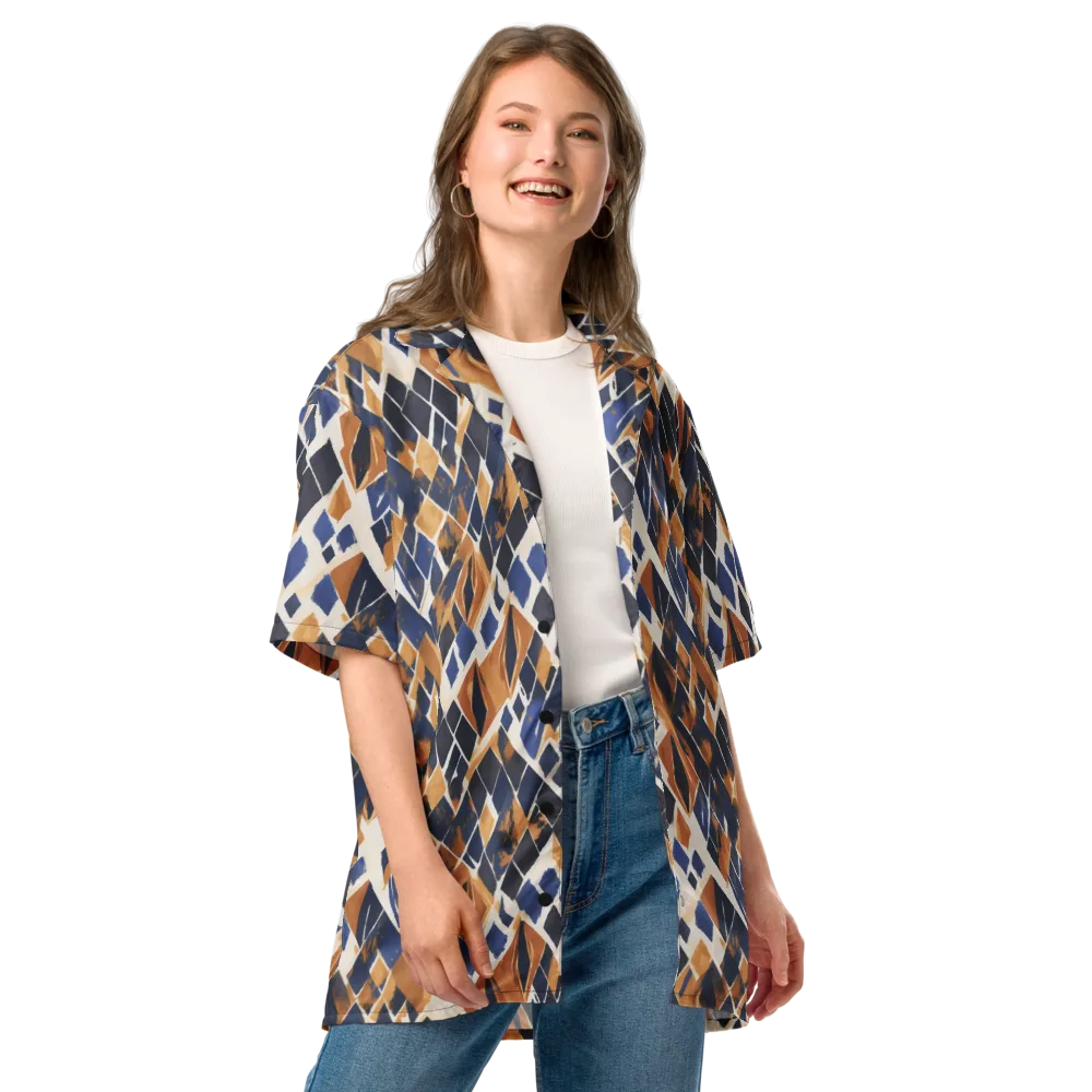 Cobalt Ember Argyle on Button Shirt — Front