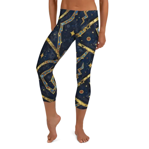 Astral Gilded Circuit on a Capri Leggings