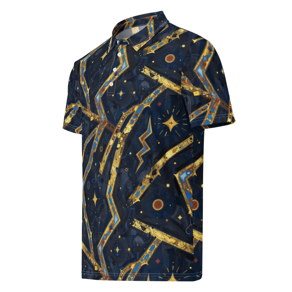 Astral Gilded Circuit on Men's Slim Fit Polo Shirt — Left Front