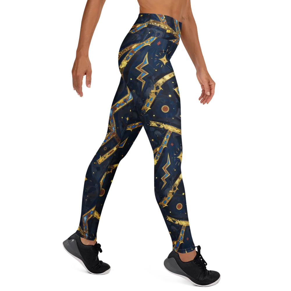 Astral Gilded Circuit on Yoga Leggings — Right
