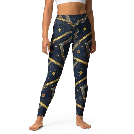 Astral Gilded Circuit on a Yoga Leggings