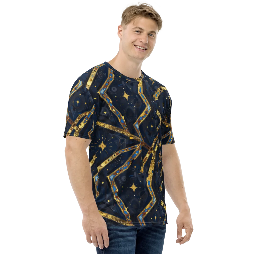 Astral Gilded Circuit on Men's Crew Neck T-Shirt — Right