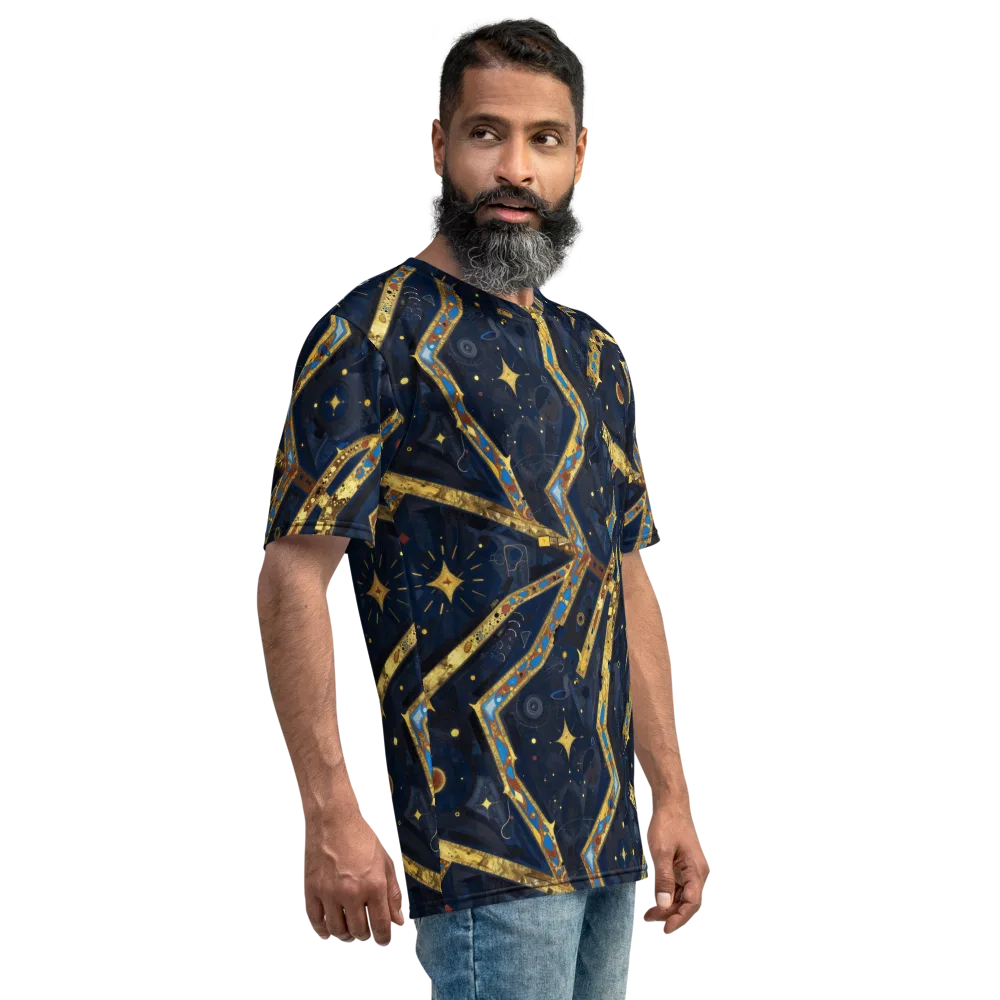 Astral Gilded Circuit on Men's Crew Neck T-Shirt — Right