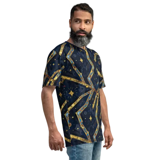 Astral Gilded Circuit on a Men's Crew Neck T-Shirt