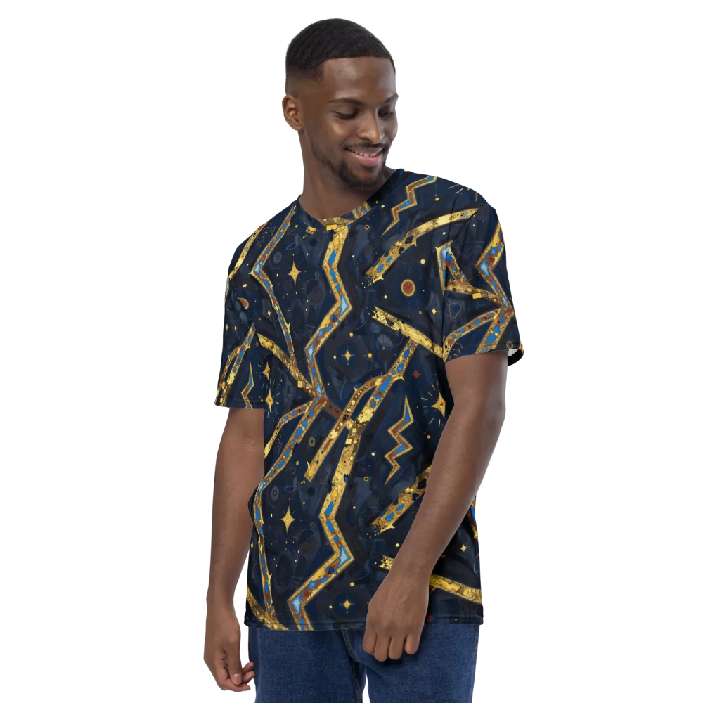 Astral Gilded Circuit on Men's Crew Neck T-Shirt — Left