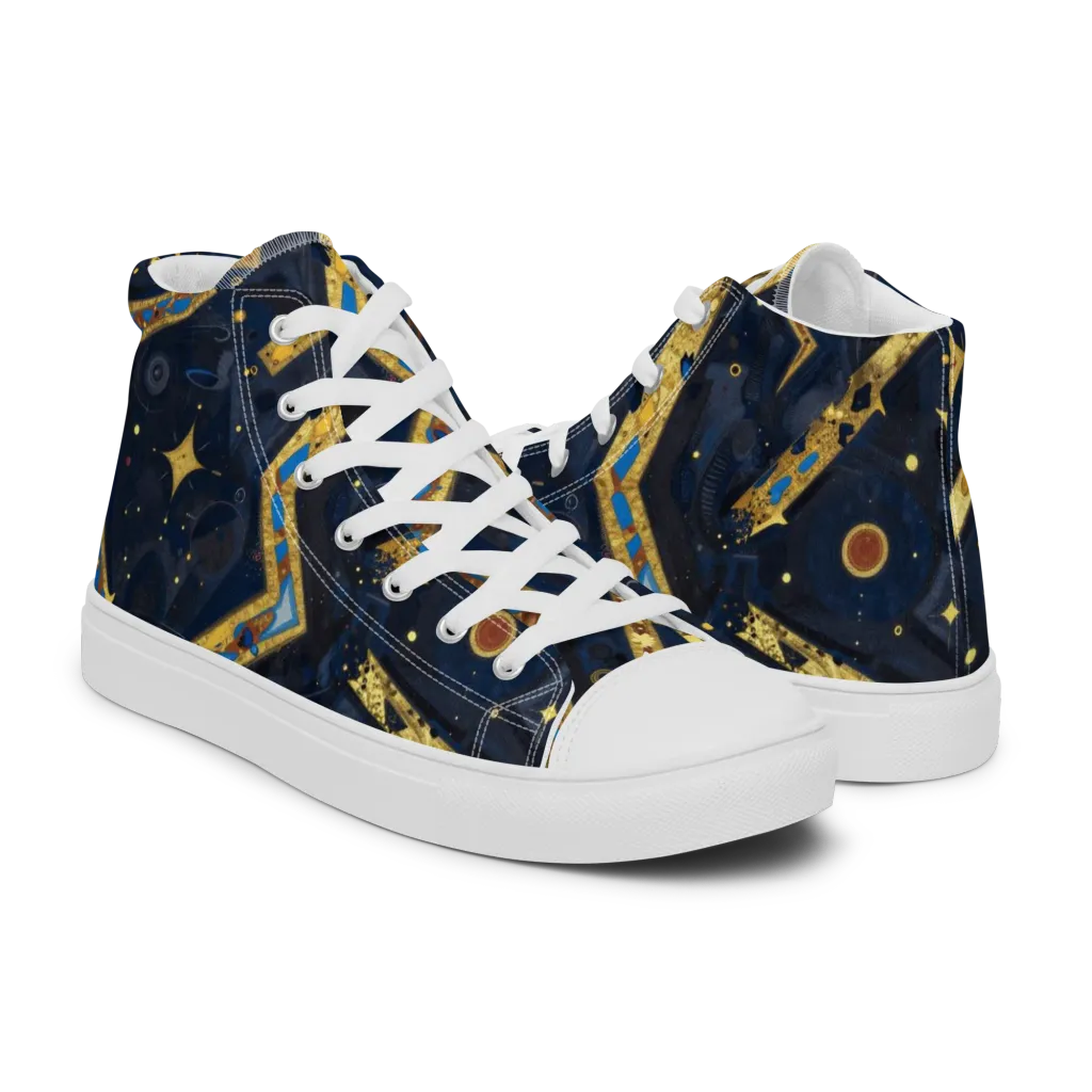 Astral Gilded Circuit on Men's High Top Canvas Shoes — Right
