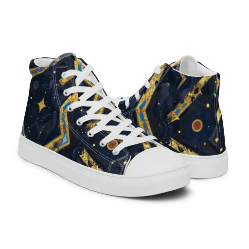 Astral Gilded Circuit on a Men's High Top Canvas Shoes