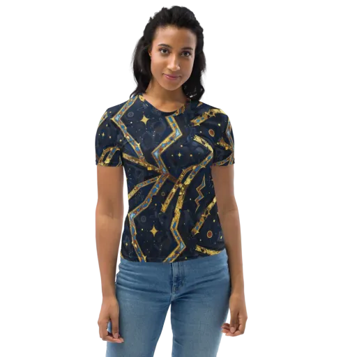 Astral Gilded Circuit on a Women's Crew Neck T-Shirt