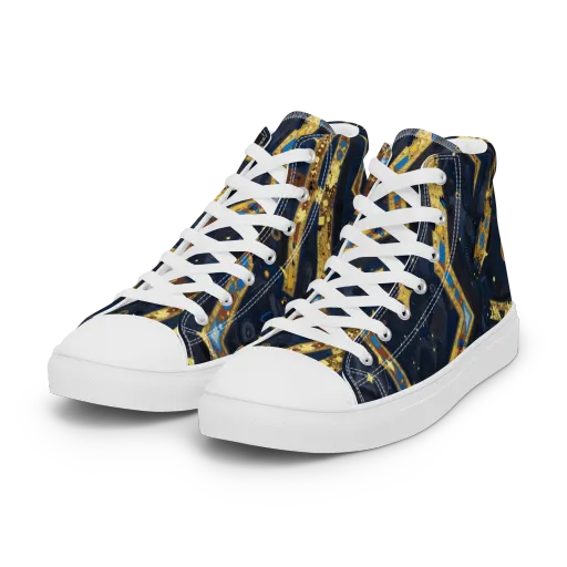 Astral Gilded Circuit on a Women's High Top Canvas Shoes