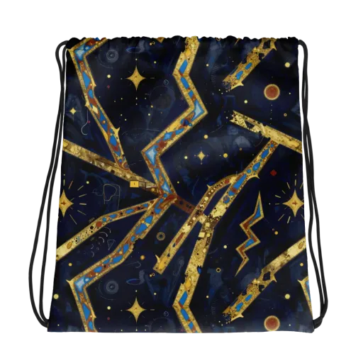 Astral Gilded Circuit on a Drawstring Bag