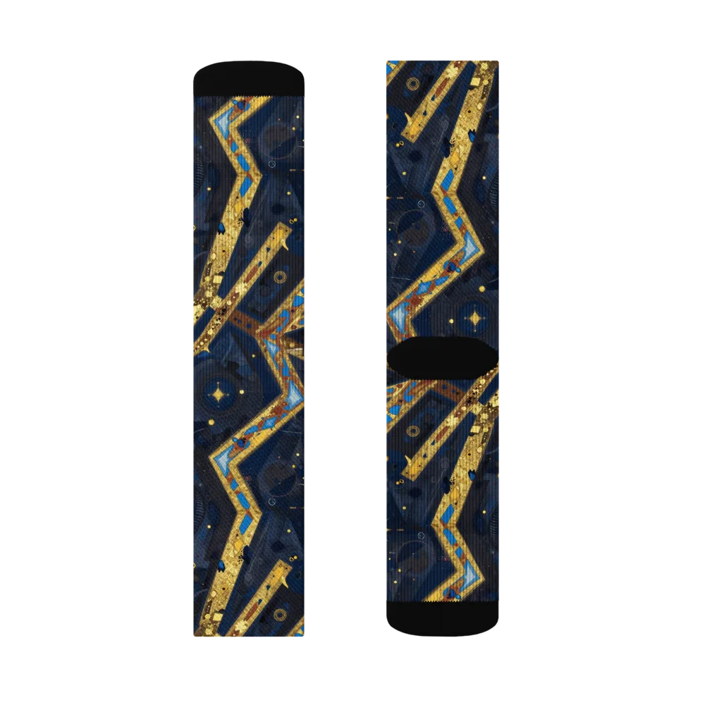 Astral Gilded Circuit on Socks — Left Sock