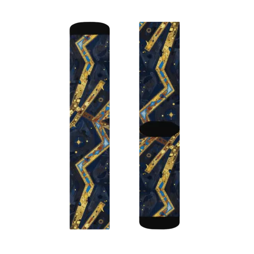 Astral Gilded Circuit on a Socks