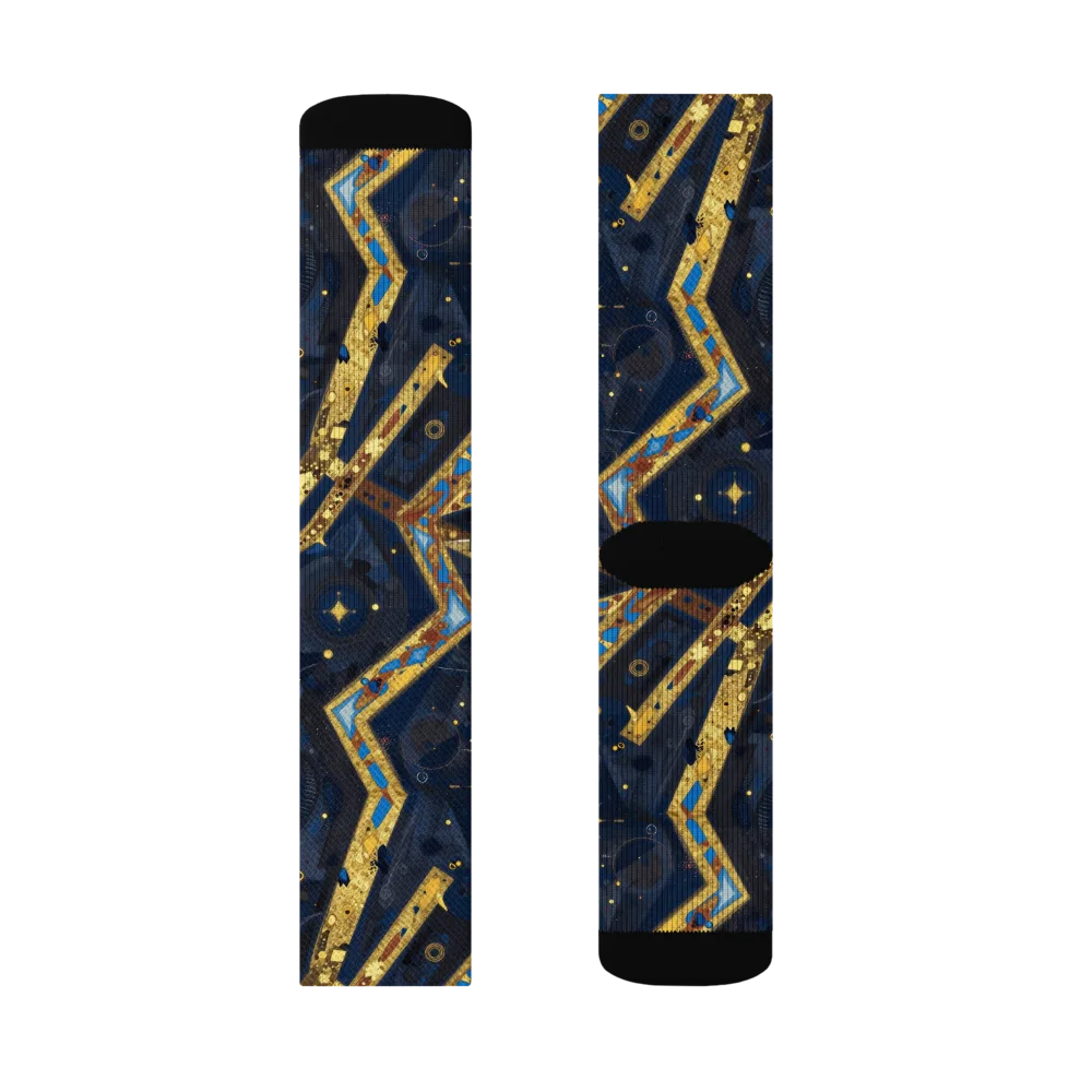 Astral Gilded Circuit on Socks — Right Sock