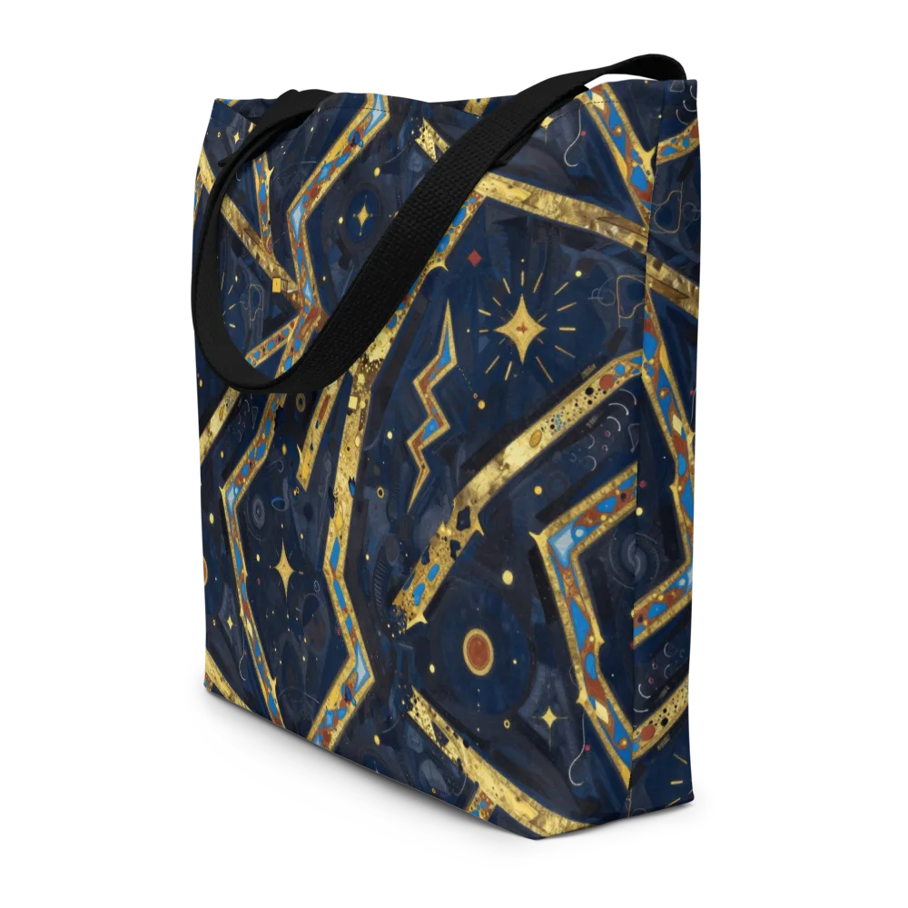 Astral Gilded Circuit on Large Tote Bag W/ Pocket — Front