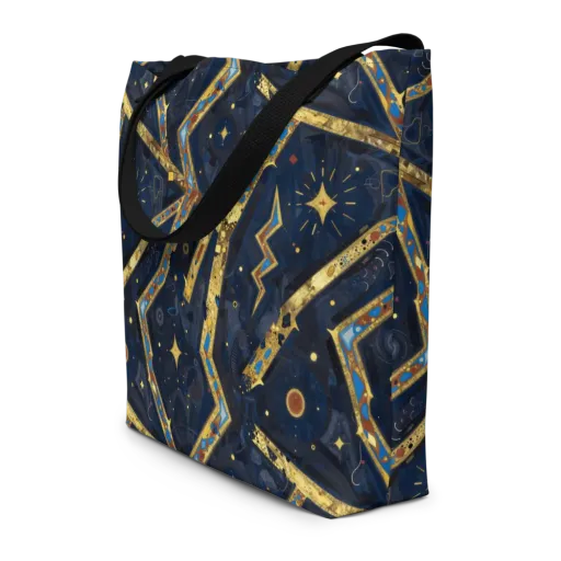 Astral Gilded Circuit on a Large Tote Bag W/ Pocket