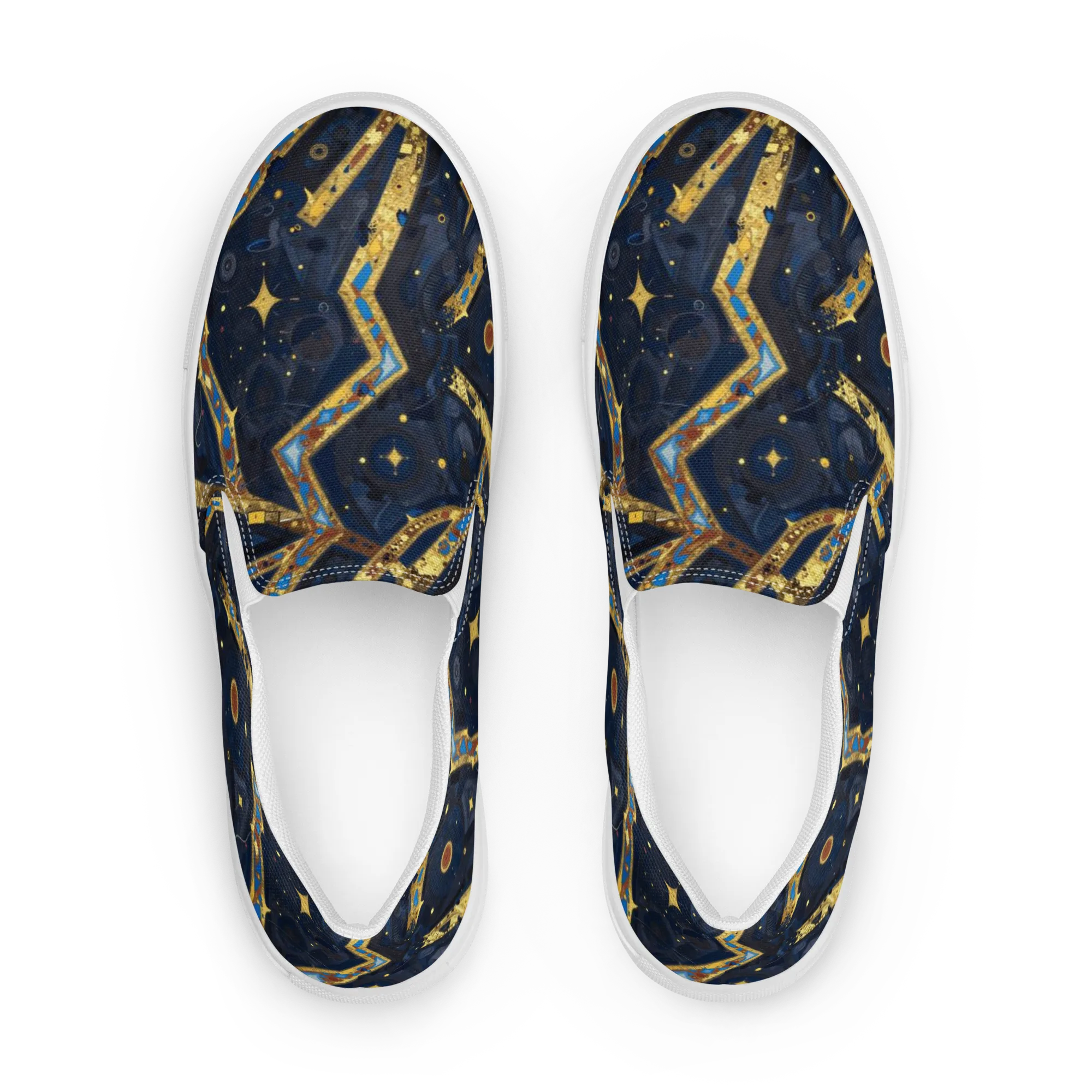 Astral Gilded Circuit on Women's Slip-On Canvas Shoes — Front