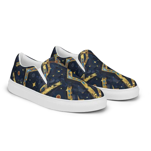 Astral Gilded Circuit on a Women's Slip-On Canvas Shoes