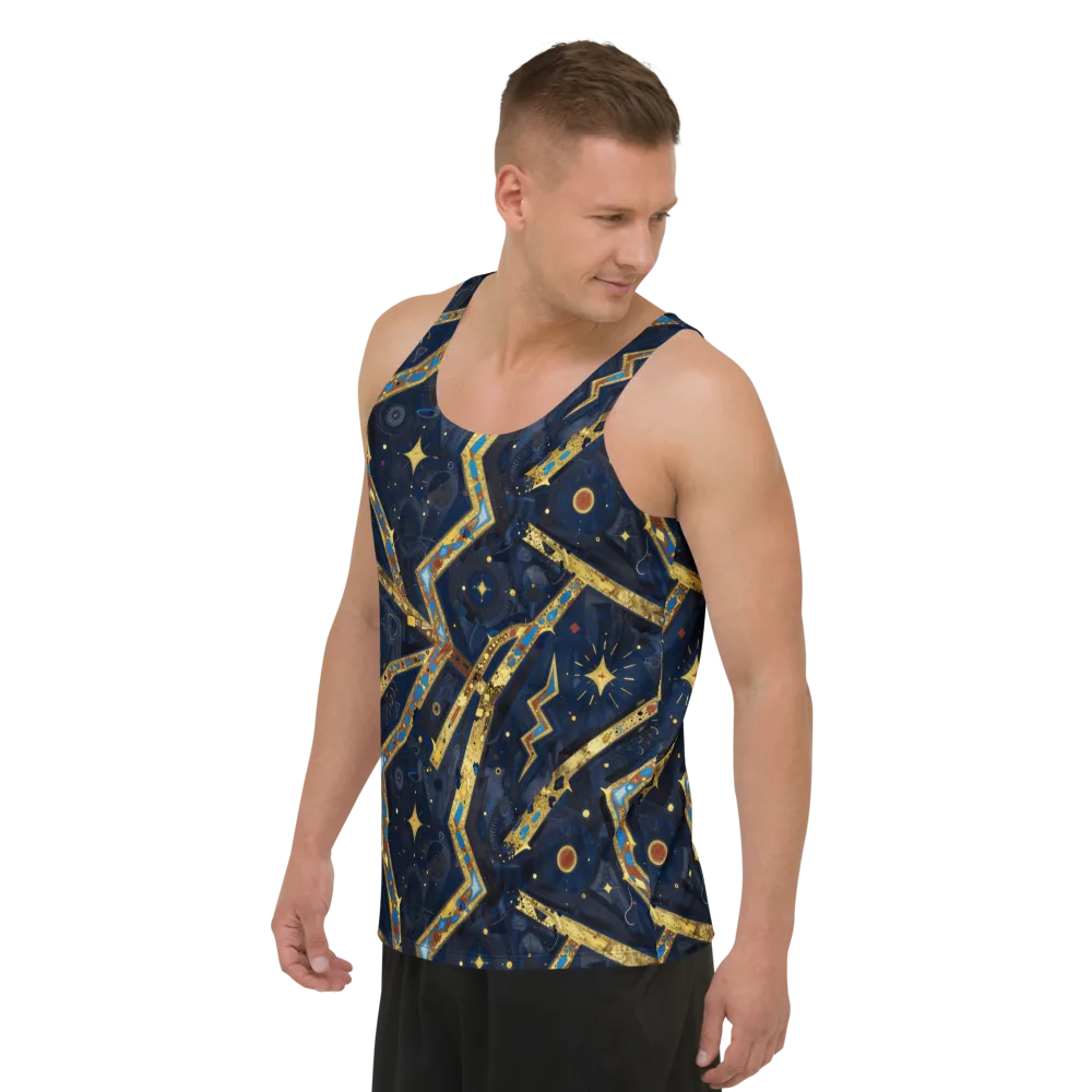 Astral Gilded Circuit on Men's Tank Top — Left Front