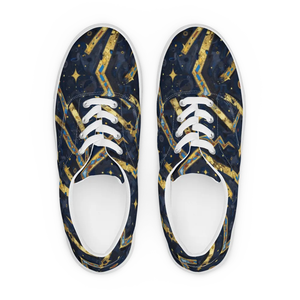 Astral Gilded Circuit on Men's Lace-Up Canvas Shoes — Front