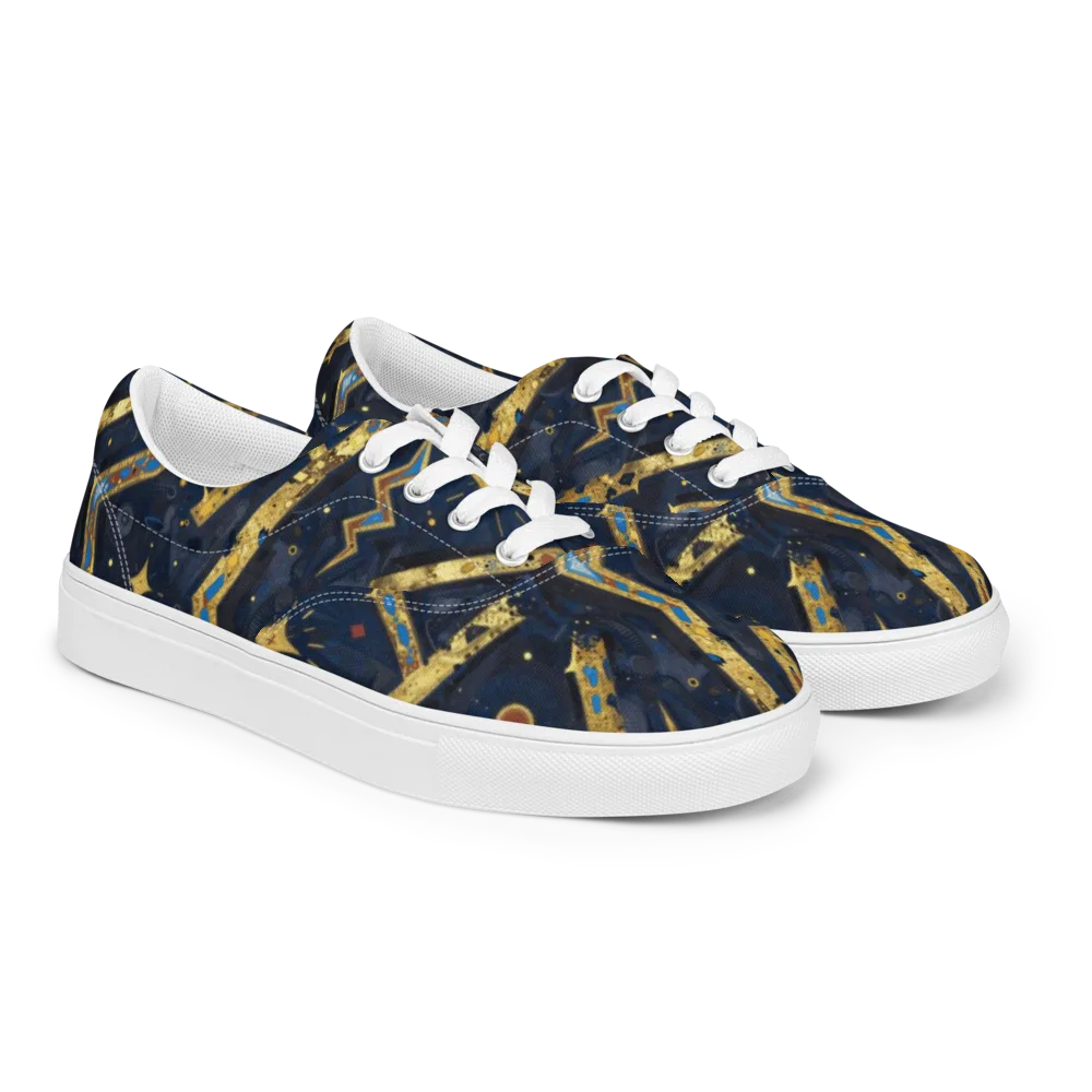 Astral Gilded Circuit on Men's Lace-Up Canvas Shoes — Right Front