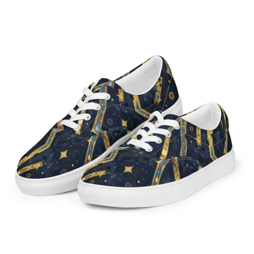 Astral Gilded Circuit on a Men's Lace-Up Canvas Shoes