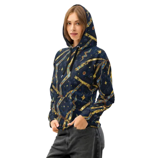 Astral Gilded Circuit on a Cotton Hoodie
