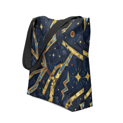 Astral Gilded Circuit on a Tote Bag