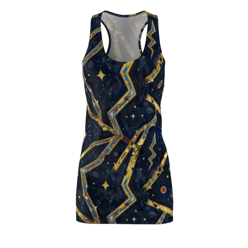 Astral Gilded Circuit on a Racerback Dress