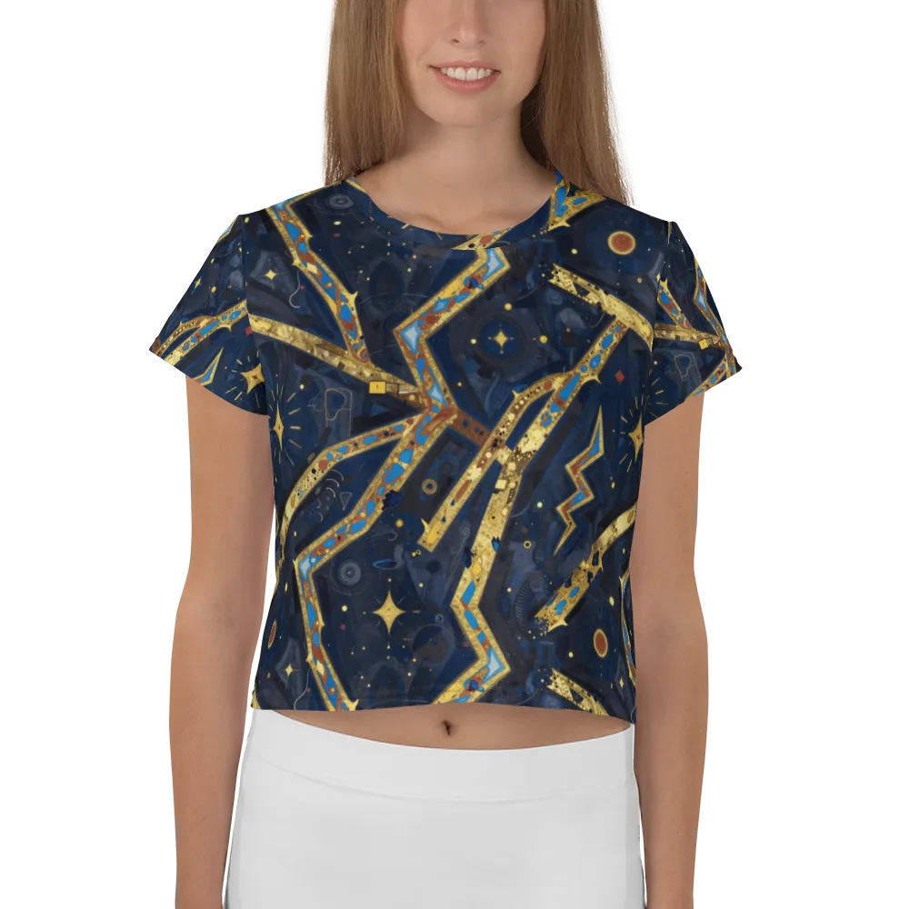 Astral Gilded Circuit on Crop Tee — Front