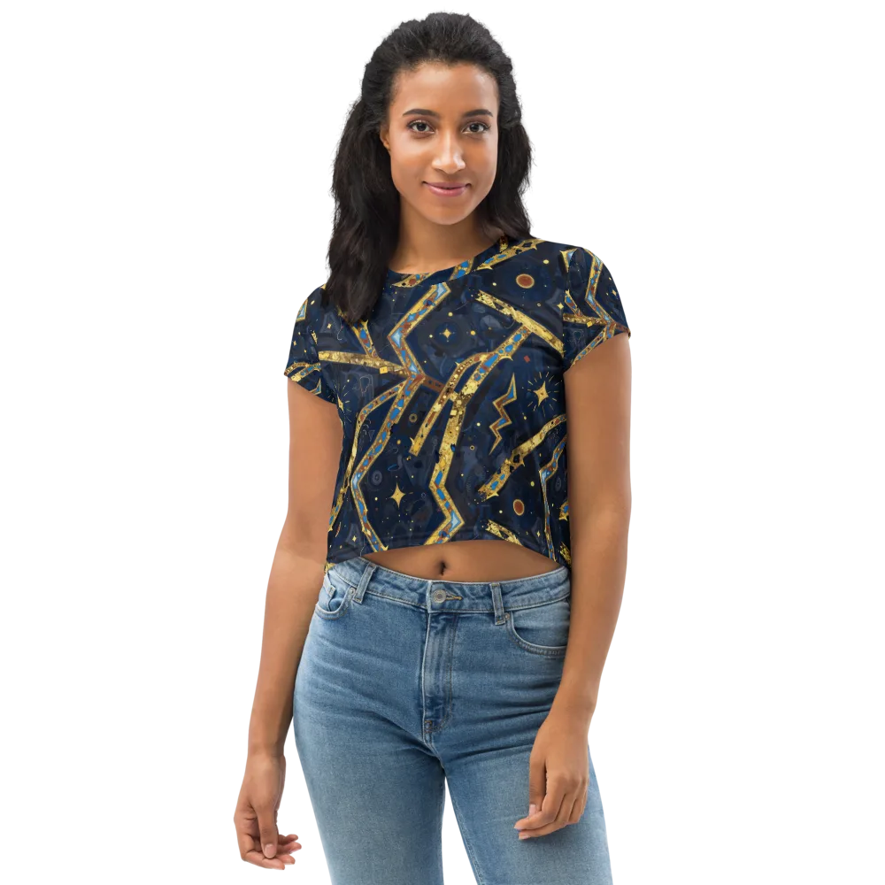 Astral Gilded Circuit on Crop Tee — Front