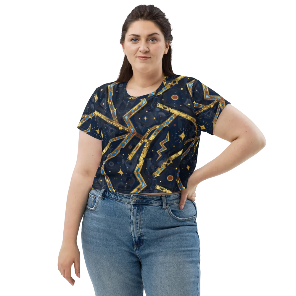 Astral Gilded Circuit on Crop Tee — Front