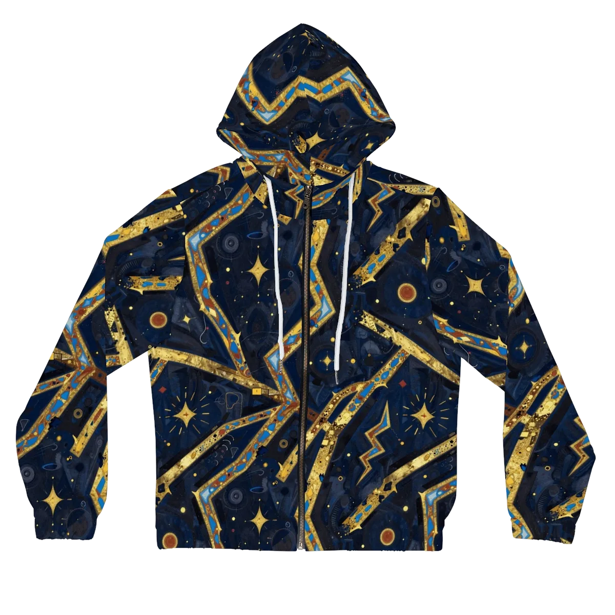 Astral Gilded Circuit on Women's Full-Zip Hoodie — Front