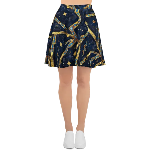 Astral Gilded Circuit on a Skater Skirt
