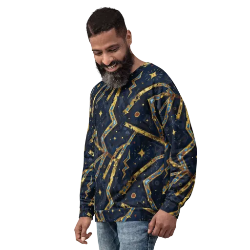 Astral Gilded Circuit on a Sweatshirt
