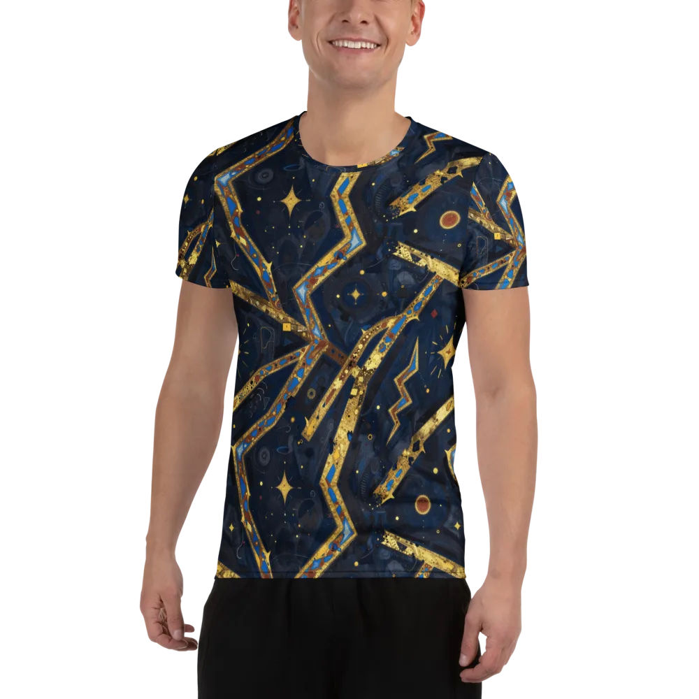 Astral Gilded Circuit on Men's Athletic T-Shirt — Front