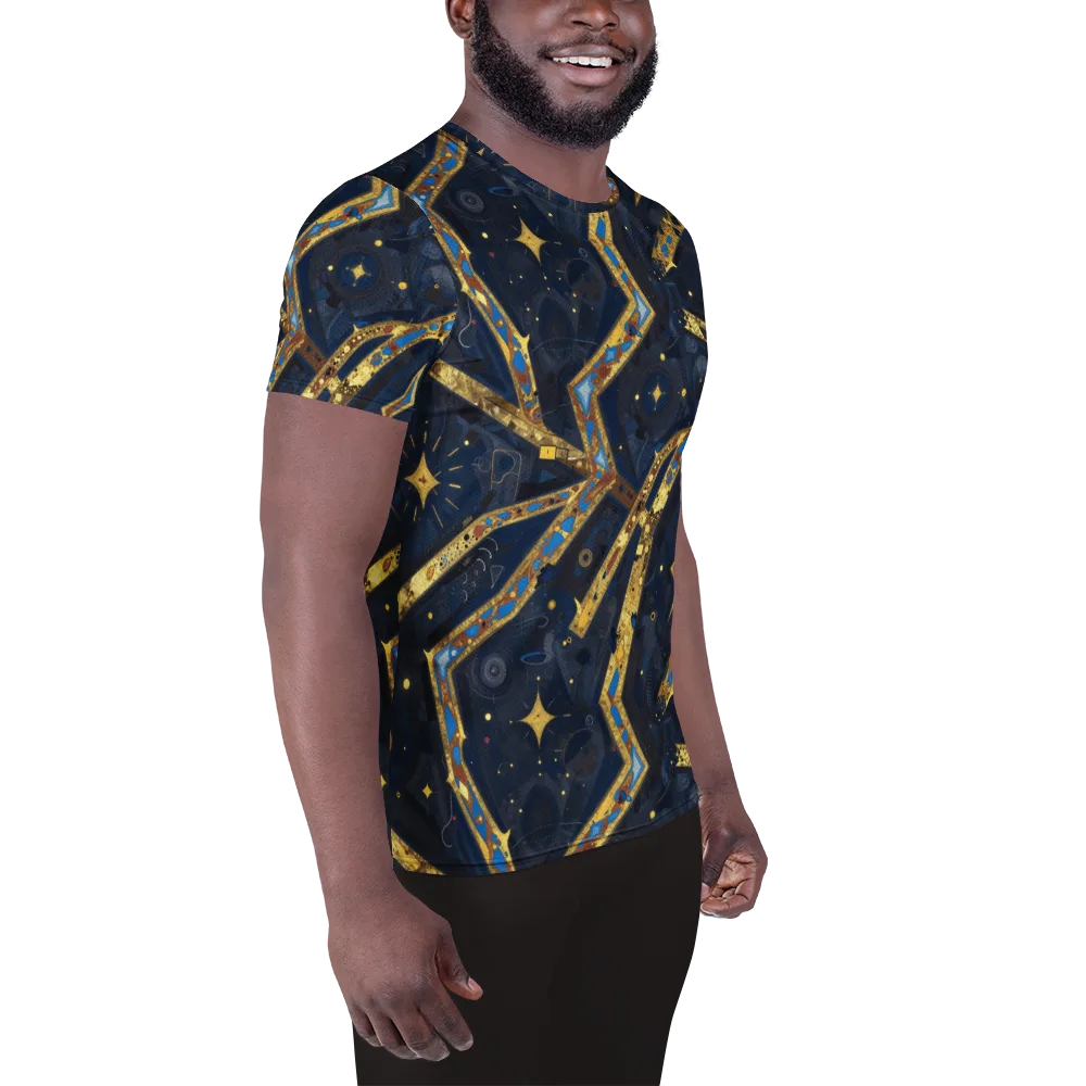 Astral Gilded Circuit on Men's Athletic T-Shirt — Right