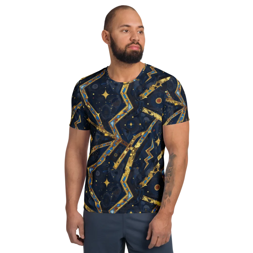 Astral Gilded Circuit on Men's Athletic T-Shirt — Front