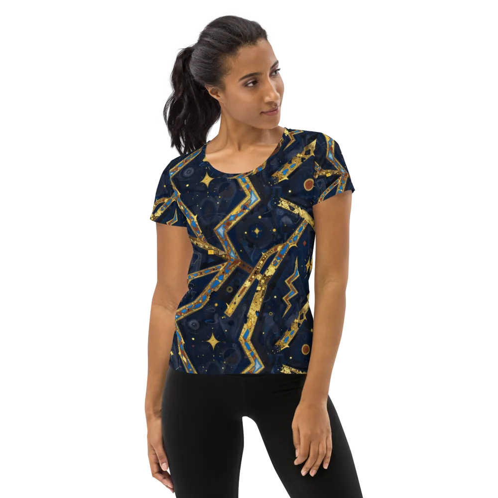 Astral Gilded Circuit on Women's Athletic T-Shirt — Front
