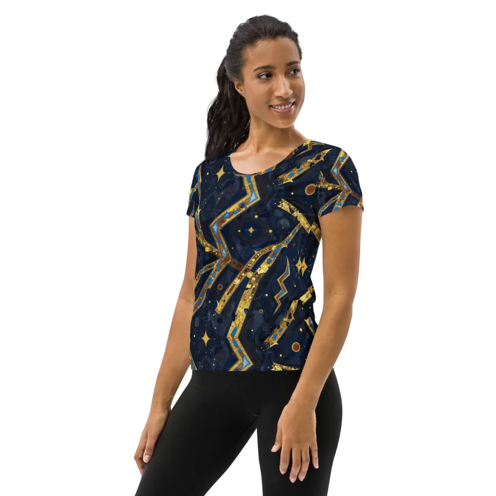 Astral Gilded Circuit on Women's Athletic T-Shirt — Left