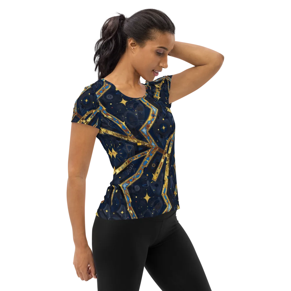 Astral Gilded Circuit on Women's Athletic T-Shirt — Right