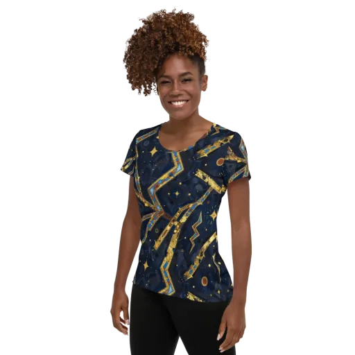Astral Gilded Circuit on a Women's Athletic T-Shirt