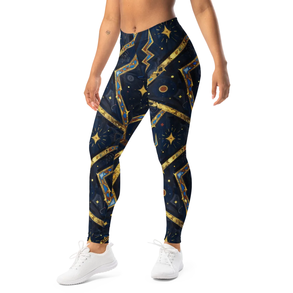 Astral Gilded Circuit on Leggings — Left Front