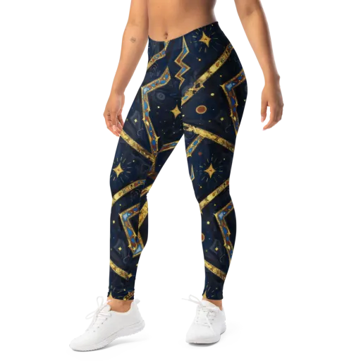 Astral Gilded Circuit on a Leggings