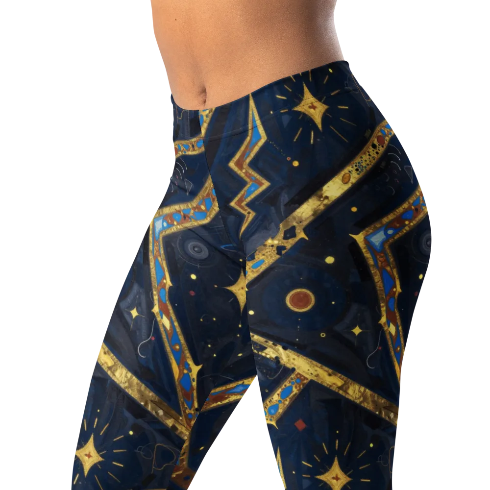 Astral Gilded Circuit on Leggings — Left Front