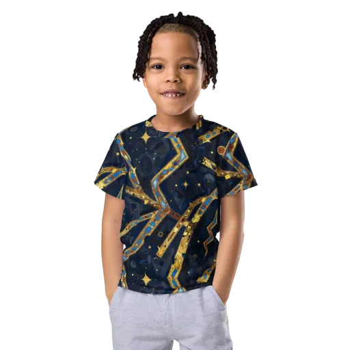 Astral Gilded Circuit on a Kids Crew Neck T-Shirt