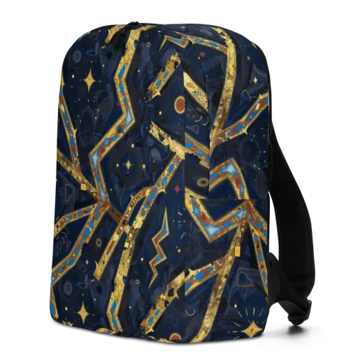 Astral Gilded Circuit on a Minimalist Backpack