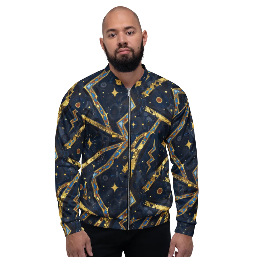 Astral Gilded Circuit on Bomber Jacket — Front