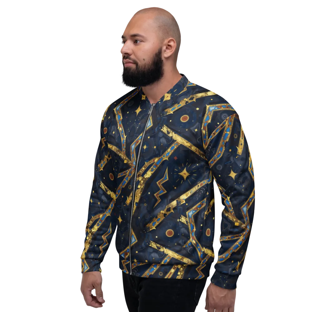 Astral Gilded Circuit on Bomber Jacket — Left