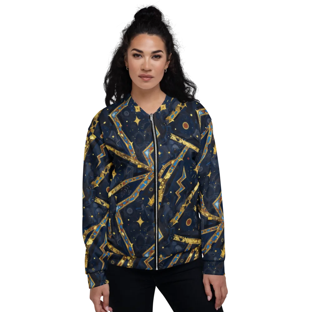 Astral Gilded Circuit on Bomber Jacket — Front
